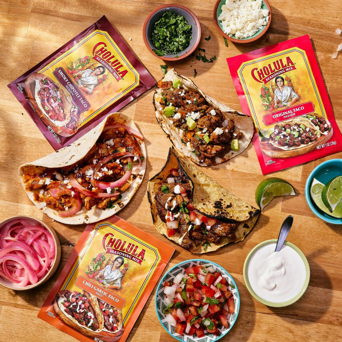 Cholula 12-pack taco seasoning bundle ensures consistent flavor.
