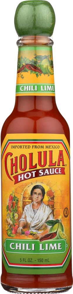 Cholula Chili Lime bottle front showing vibrant label and crisp citrus heat