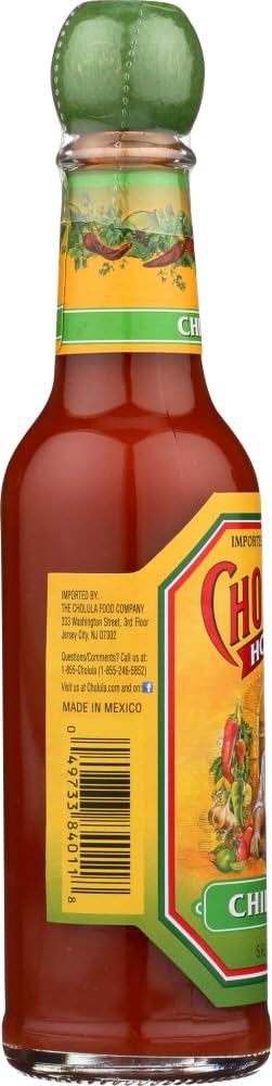 Cholula Chili Lime bottle pour highlighting dipping-ready heat