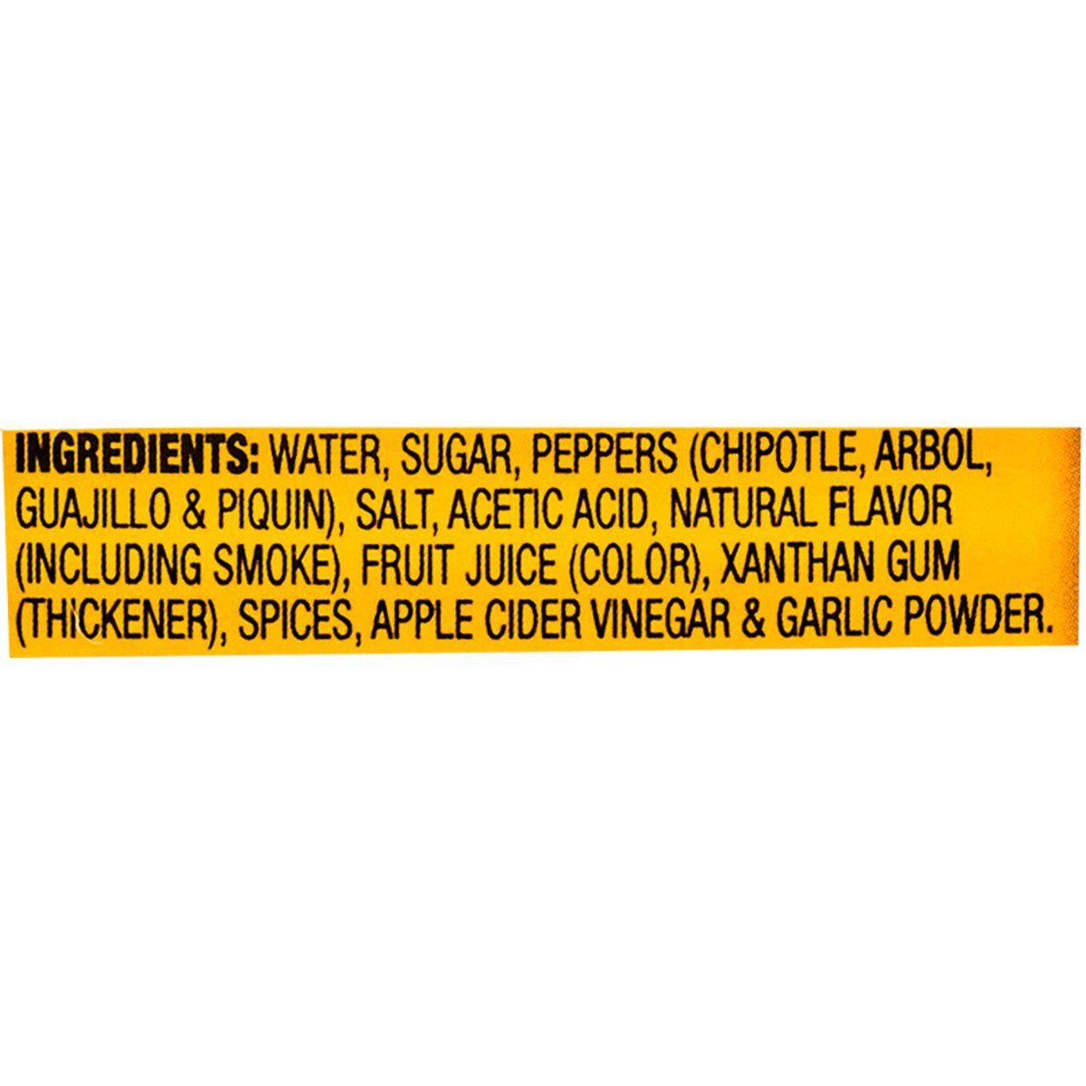Cholula Chipotle gluten-free sauce on a prep tray.