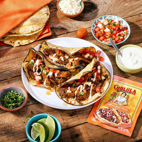 Cholula steak tacos ready with seasoning for quick weeknight meals.