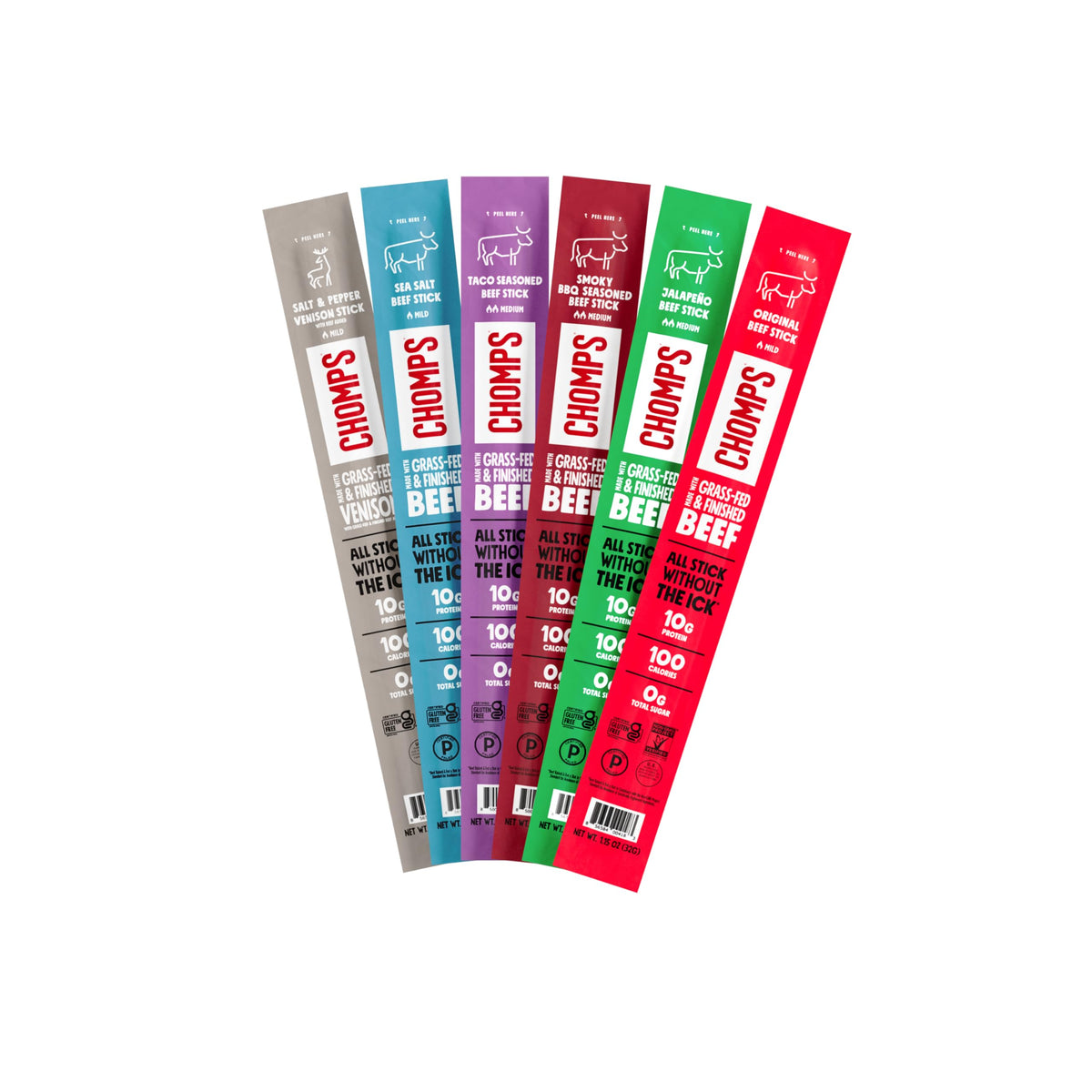 Chomps packaging image underscores Whole30 and keto-friendly snack choices.