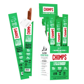 Chomps Jalapeño Beef Jerky Pack 24-count shows bold spice and convenience