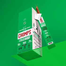 Chomps Non-GMO ingredients graphic on packaging