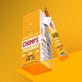 Chomps Original Turkey Jerky paired with fruit for a balanced snack.