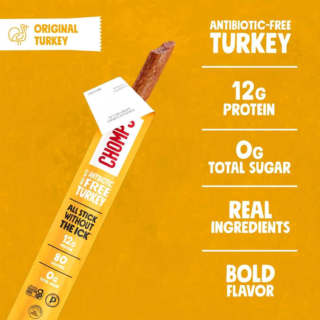 Chomps Turkey Jerky texture close-up lean smoky chewy bite