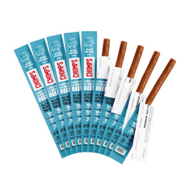 Chomps sea-salt beef jerky sticks pack for convenient on-the-go protein.