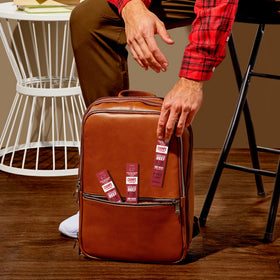 Chomps smoky BBQ beef jerky stick serving idea for portable snacking on hikes or commutes.