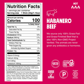 Chomps spicy habanero beef jerky pack shows convenient 10-pack for travel