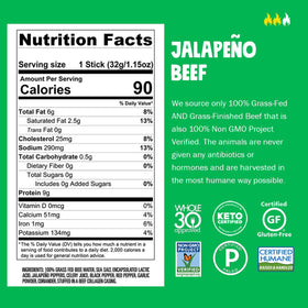 Chomps Habanero Beef sticks shown, spicy kick with protein on the go