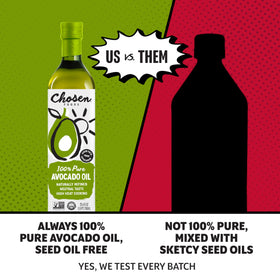 Chosen Foods Avocado Oil in a kitchen setup ready for versatile cooking.