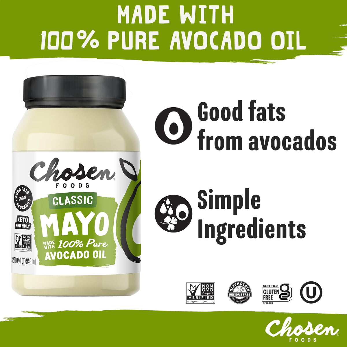 Chosen Foods mayo squeeze bottle easy spreading on burgers and wraps.