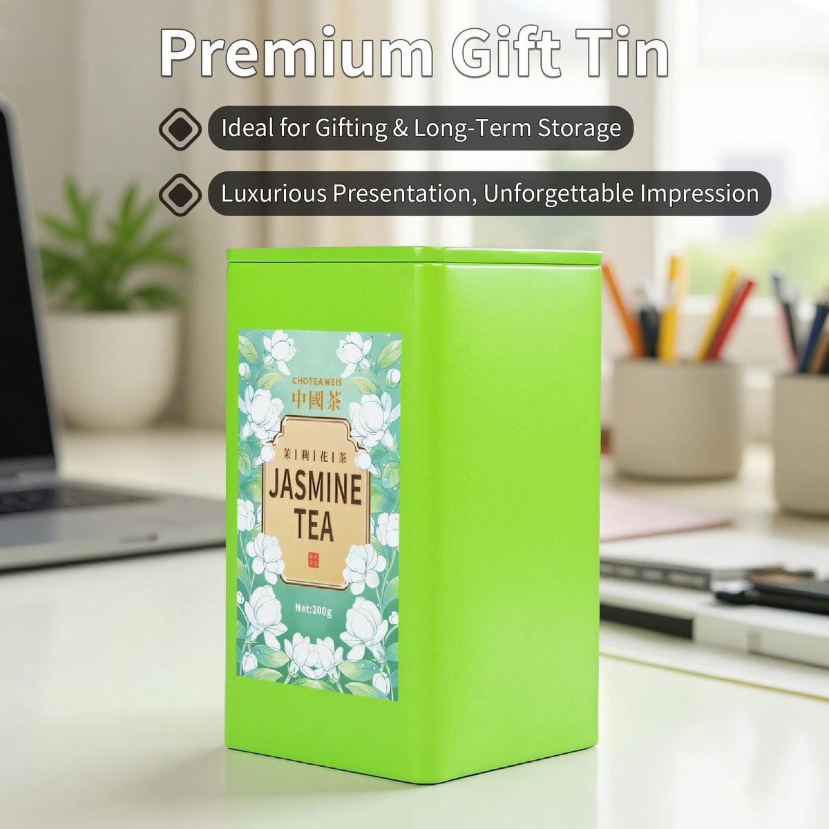 Choteaweis cold brew method produces refreshing iced tea with jasmine perfume.