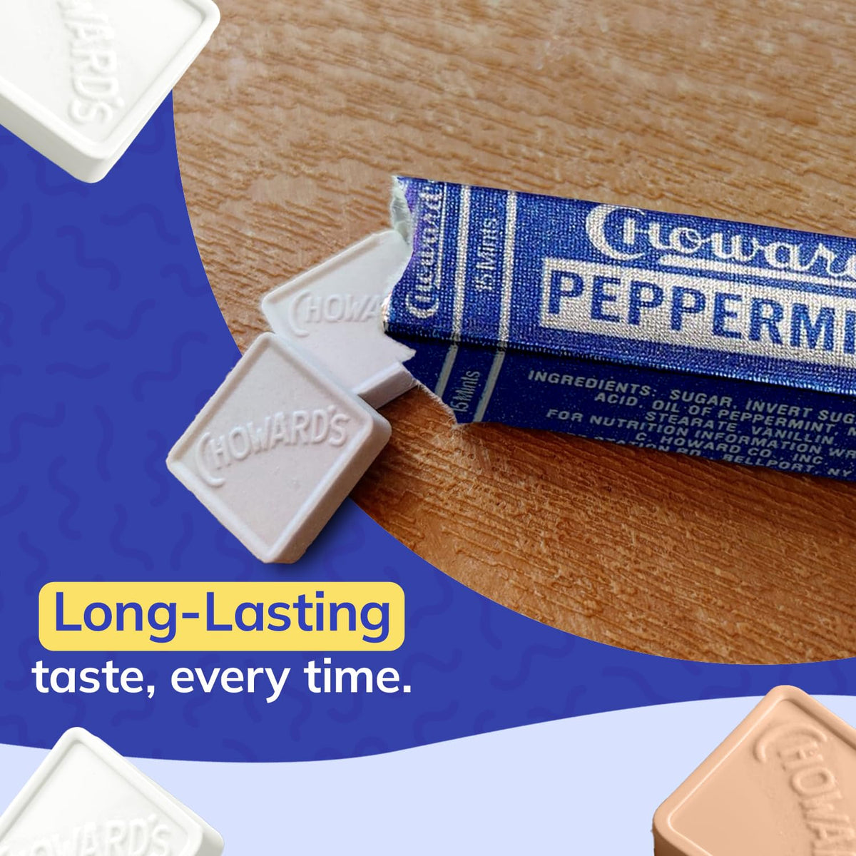 Choward's Peppermint mint image delivers crisp, bold mint flavor for lasting freshness.