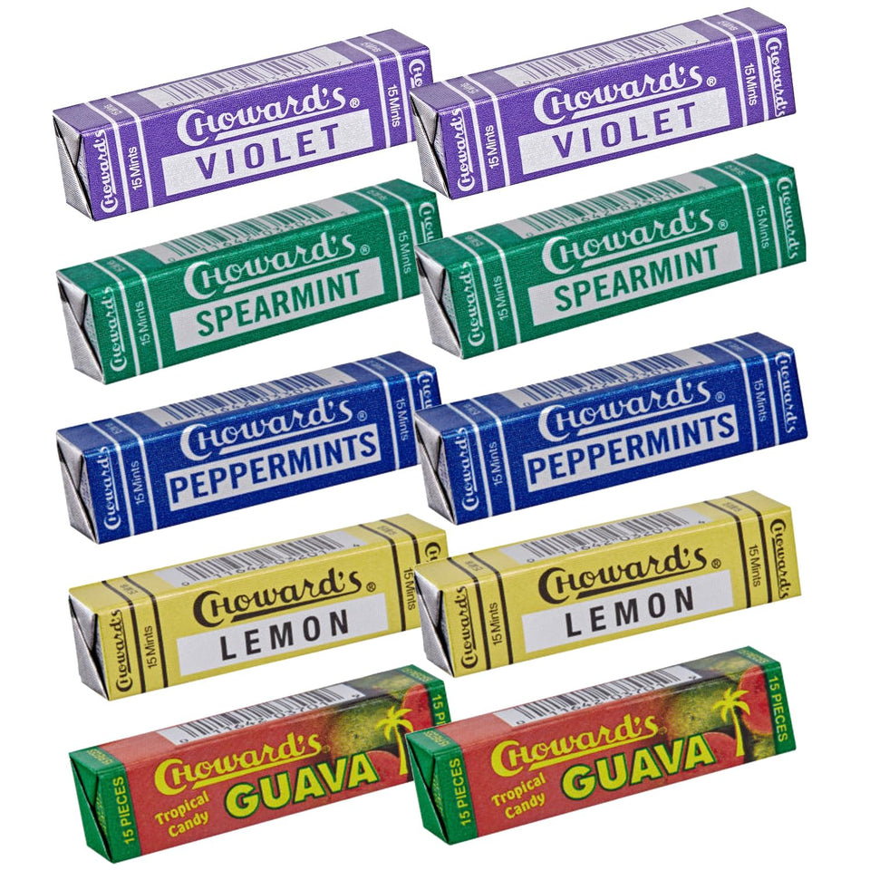Choward's Violet mint image shows floral flavor for refreshing breath after meals.