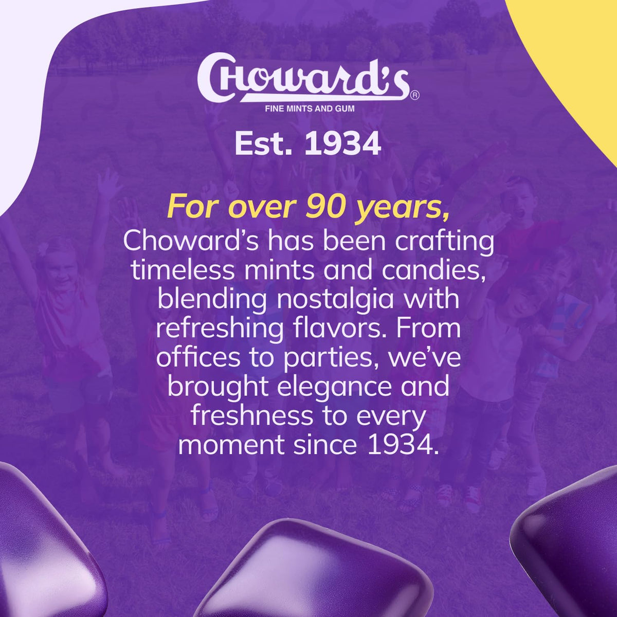 Choward's Scented Gum packaging featuring two-tone vintage design