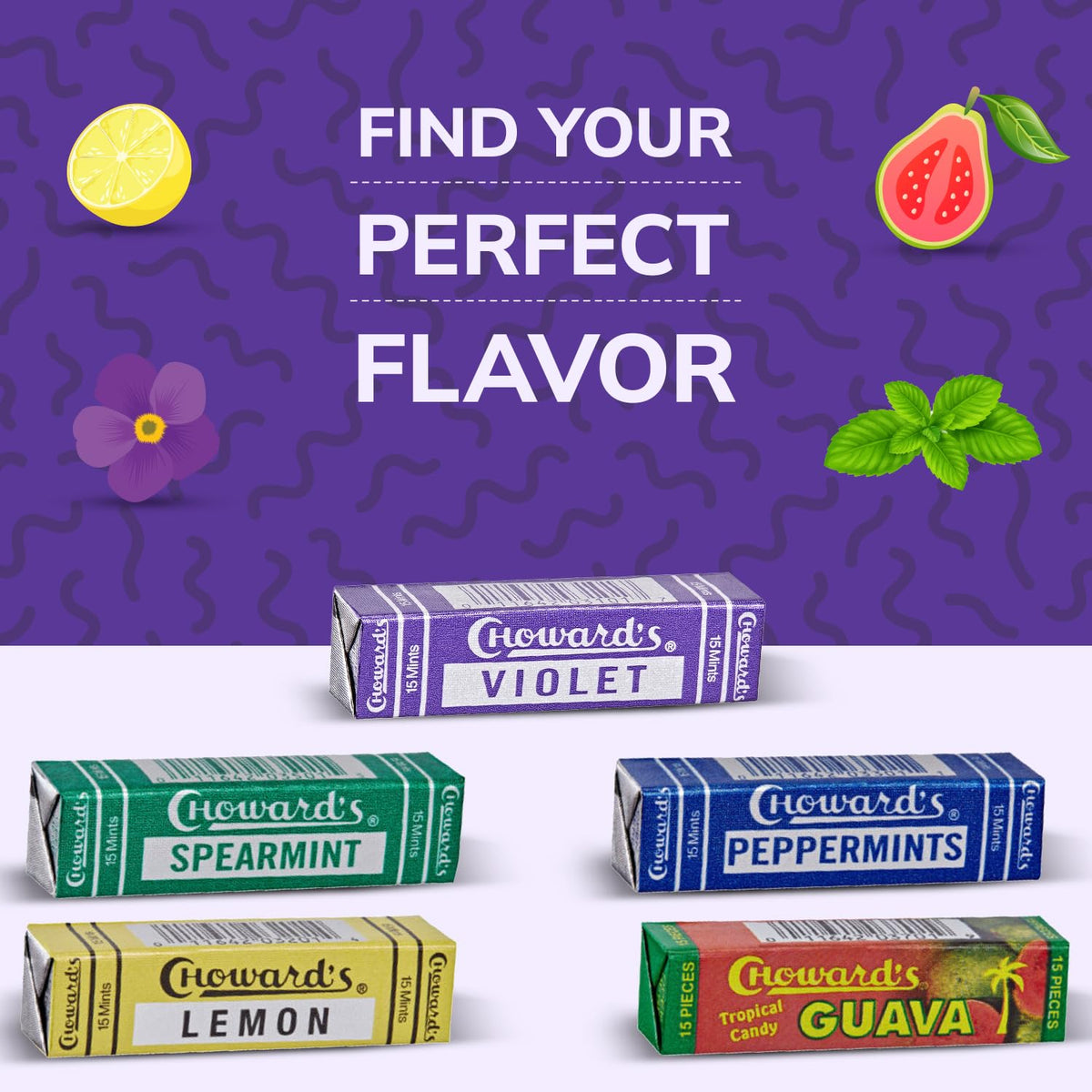 Choward's Violet Mints as party favors for guests
