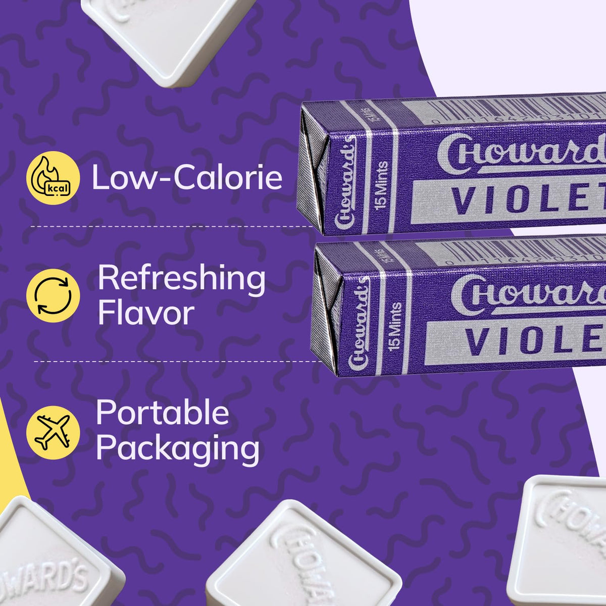 Choward's Violet Mints travel tin for on-the-go refreshment