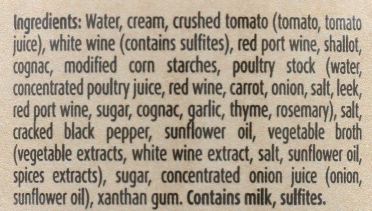 Ingredients close-up of Christian Potier Peppercorn Sauce shows premium peppers