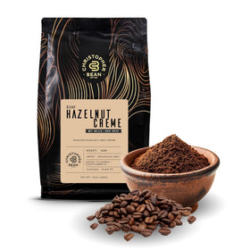 Christopher Bean Coffee ground decaf hazelnut creme bag for aromatic mornings