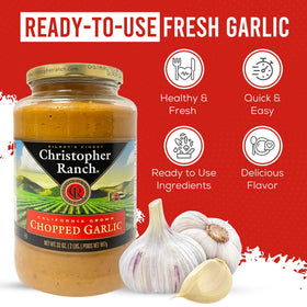 Christopher Ranch California-grown garlic close-up shows fresh texture for flavorful dishes.