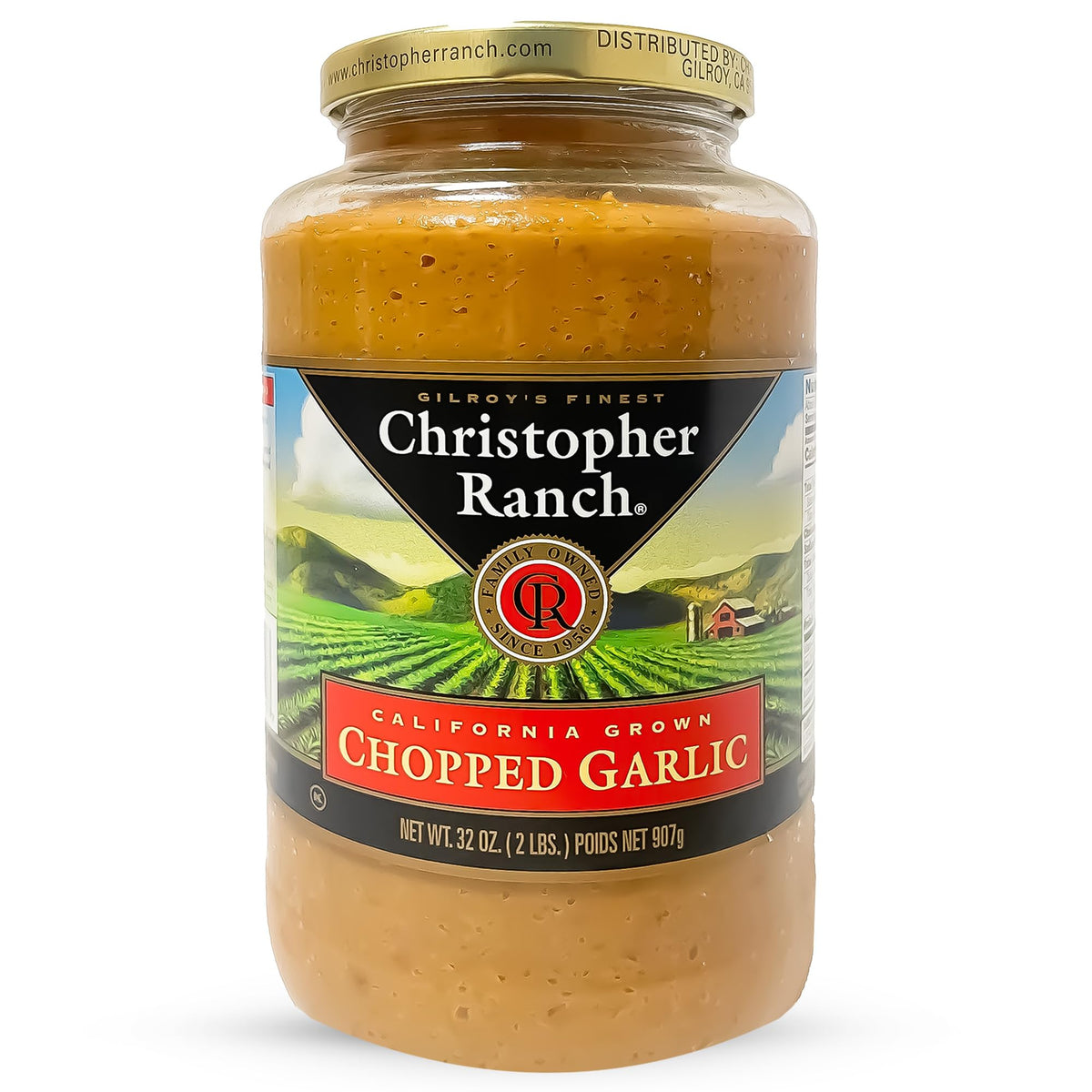 Christopher Ranch chopped garlic in olive oil jar ready to use for quick meals.
