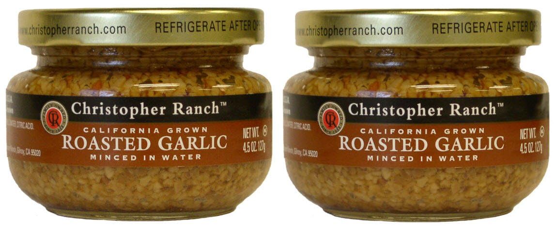 Christopher Ranch minced roasted garlic water jar ready to use in sauces
