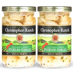 Christopher Ranch pickled garlic jar ready-to-use cloves for quick flavor boosts.