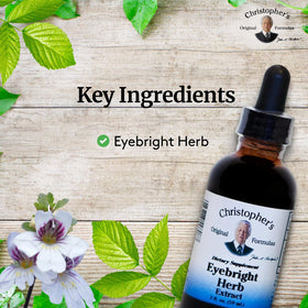 Eyebright dropper dispense for convenient measuring and blending.