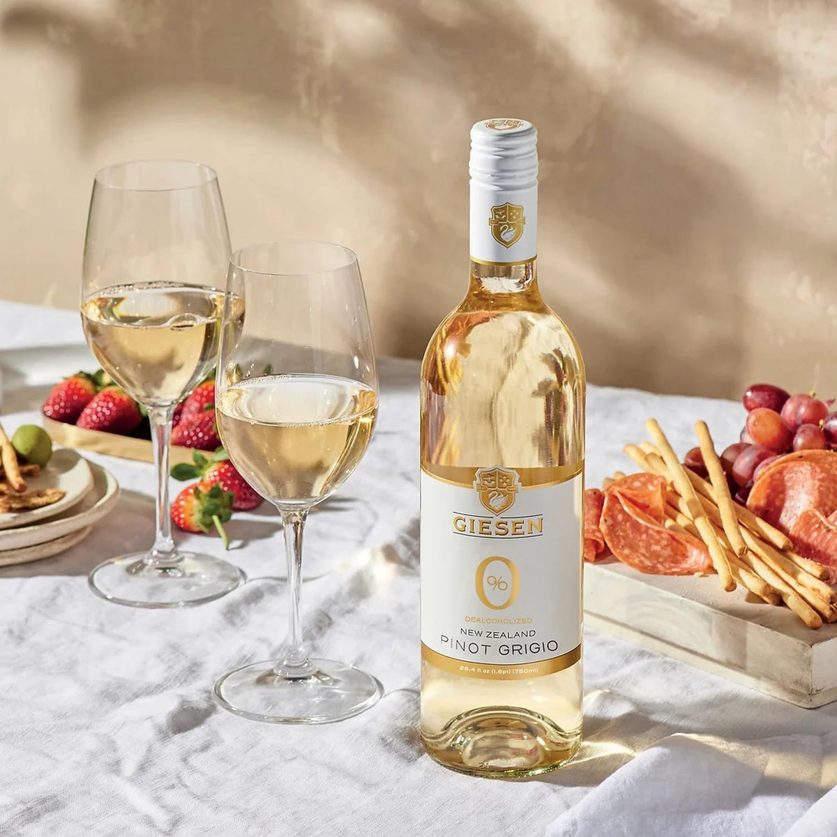Chromacast Giesen 0% Pinot Gris nose highlights delicate white flowers and lychee.