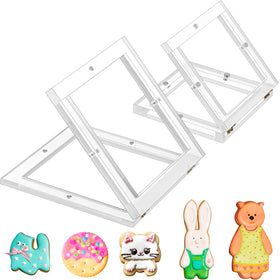 Chunful 6x6 inch acrylic cookie stencil holder for precise decoration.