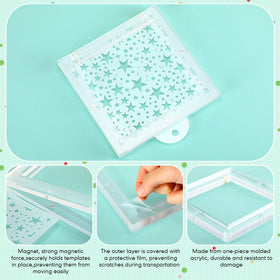 Chunful magnetic acrylic cookie stencil holder keeps templates steady.
