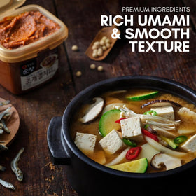 Chung Jung One Doenjang tub in kitchen, versatile base for bibimbap and marinades