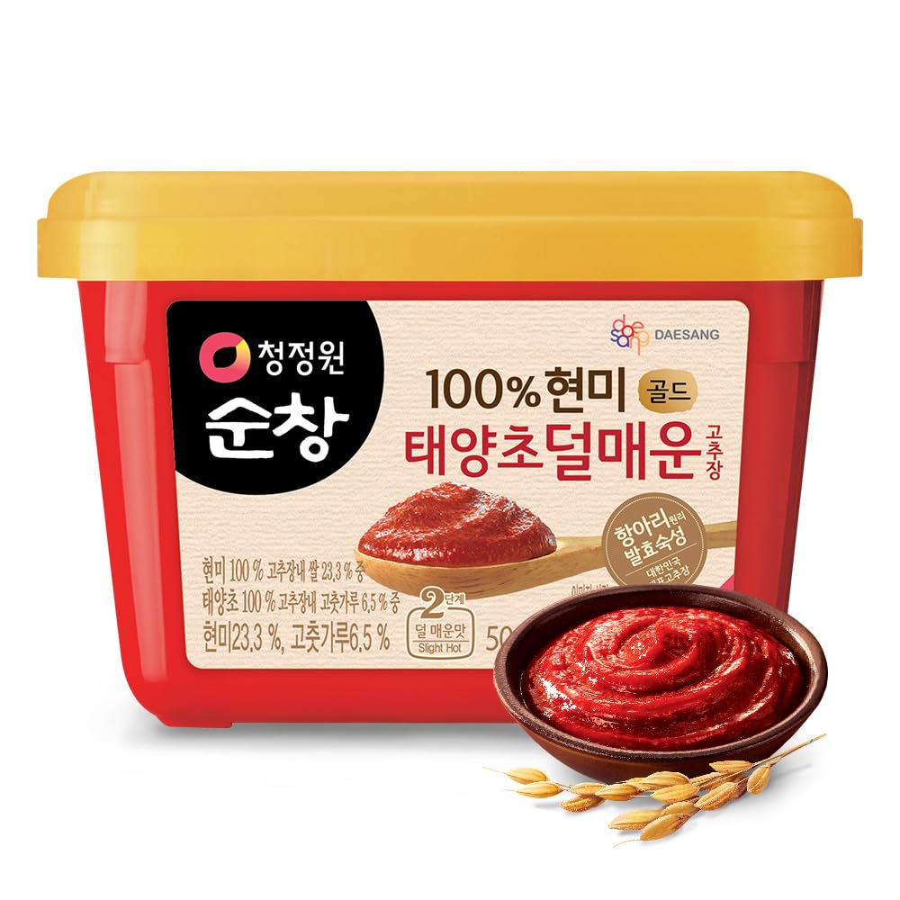 Chung Jung One Gochujang Premium jar close-up for bold Korean flavor in cooking