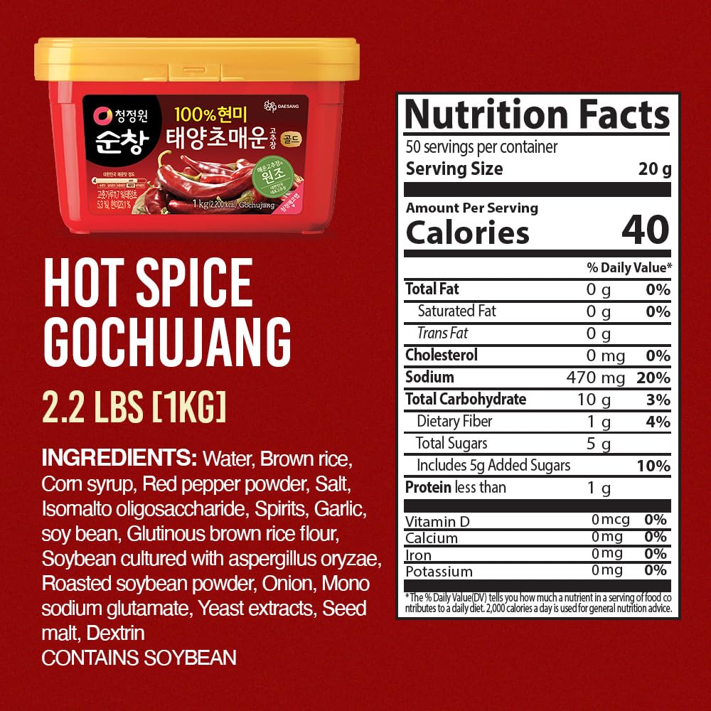 Scooping O’Food gochujang to add bold, balanced heat to a recipe