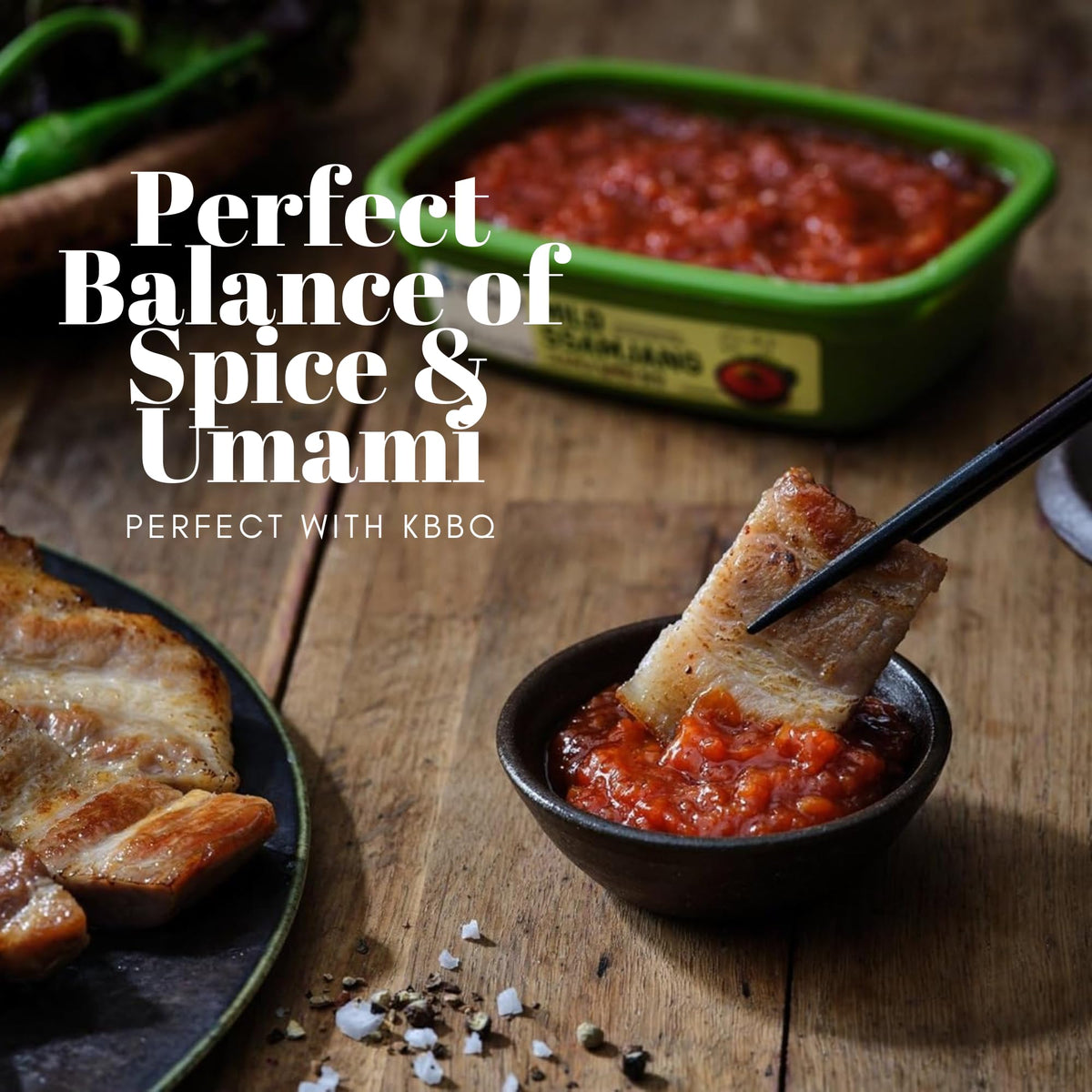 Chung Jung One Ssamjang Spicy uses fermented soybean for deep flavor.