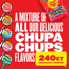 Chupa Chups Cherry lollipop offers classic fruit brightness