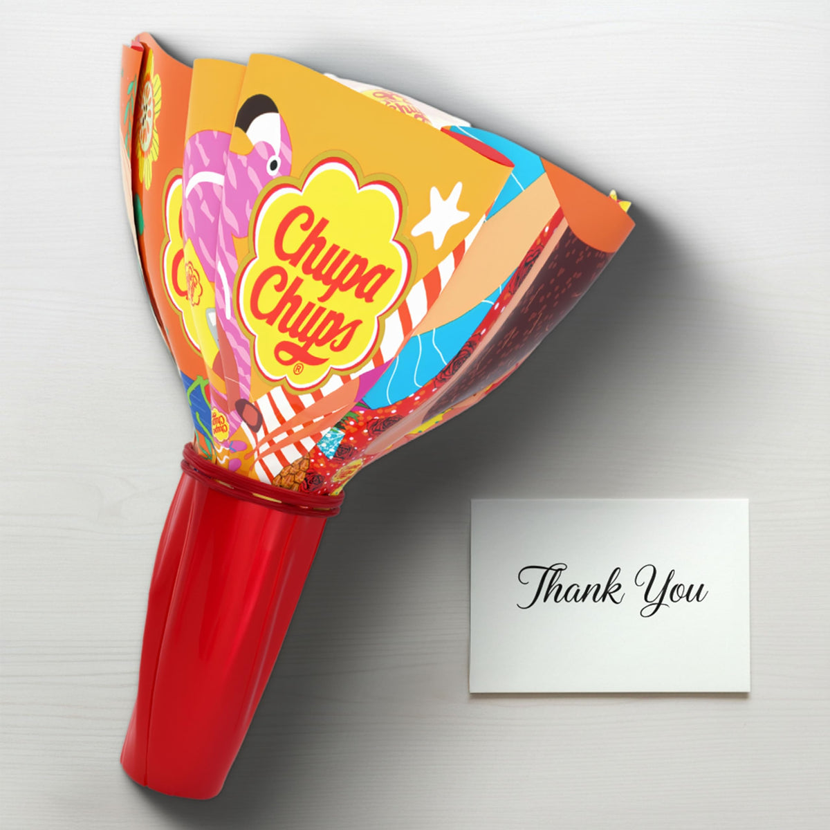 Chupa Chups sour green apple lollipop close-up, tart twist enjoyed