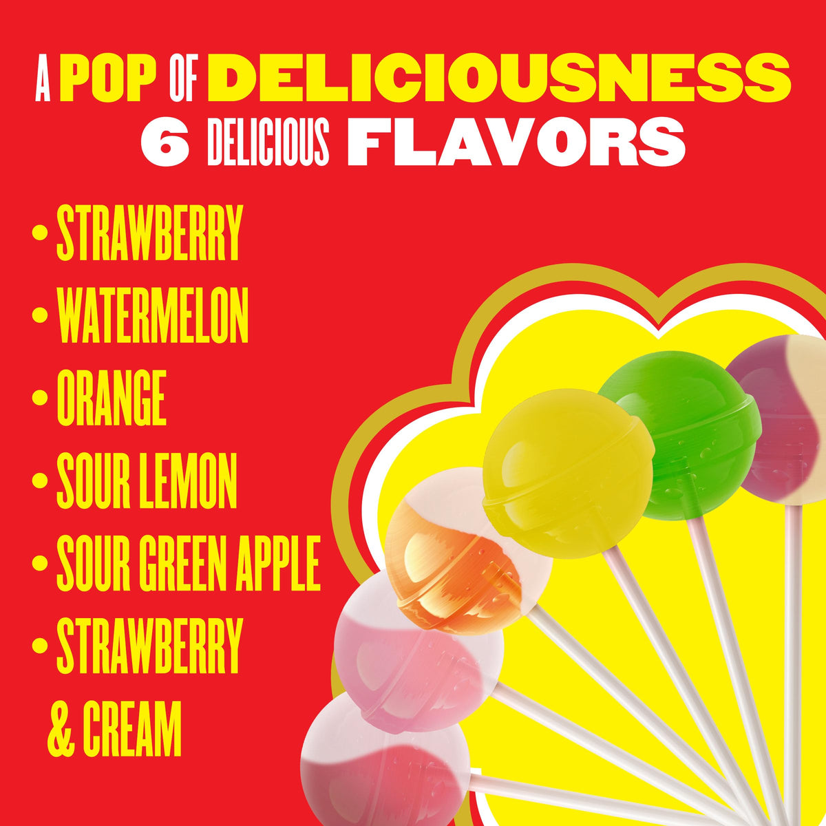 Chupa Chups strawberry flavor lollipop close-up, ideal party treat