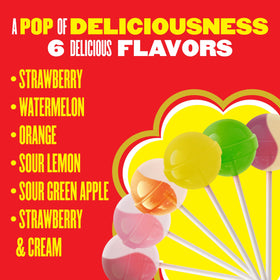 Chupa Chups strawberry flavor lollipop close-up, ideal party treat