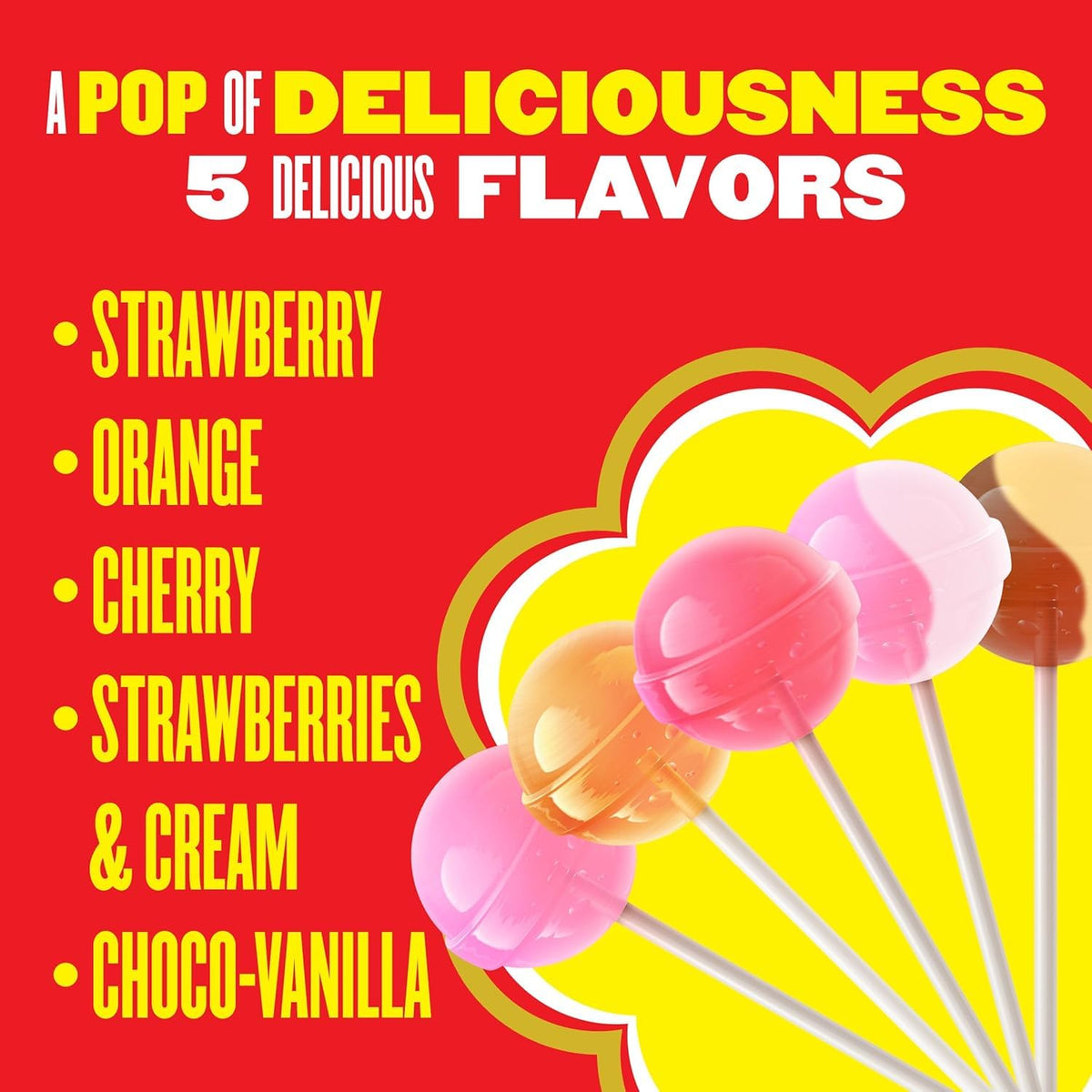 Chupa Chups Strawberry lollipop delivers fresh berry sweetness