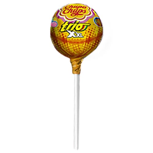 Chupa Chups XXL Trio tutti-frutti-pineapple flavor layer, sunny and sweet.