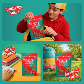 Travel-ready resealable pouch of Barrio Trail Mix keeps freshness on the move
