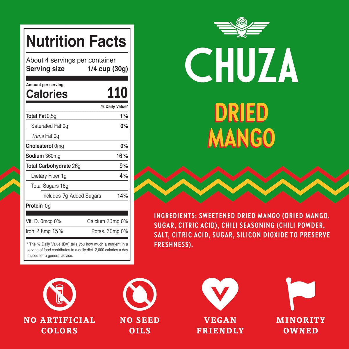 CHUZA Spicy Dried Mango Bites snack-compare suggests a flavorful alternative to chips.