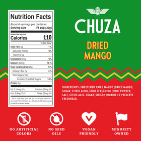 CHUZA Spicy Dried Mango Bites snack-compare suggests a flavorful alternative to chips.