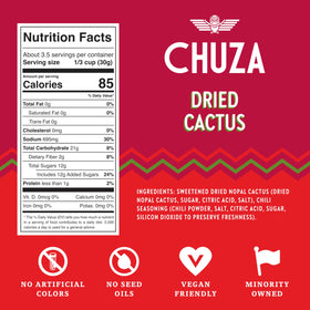 CHUZA Mexican heritage inspired Nopal Bites showcasing bold flavor for snacking.