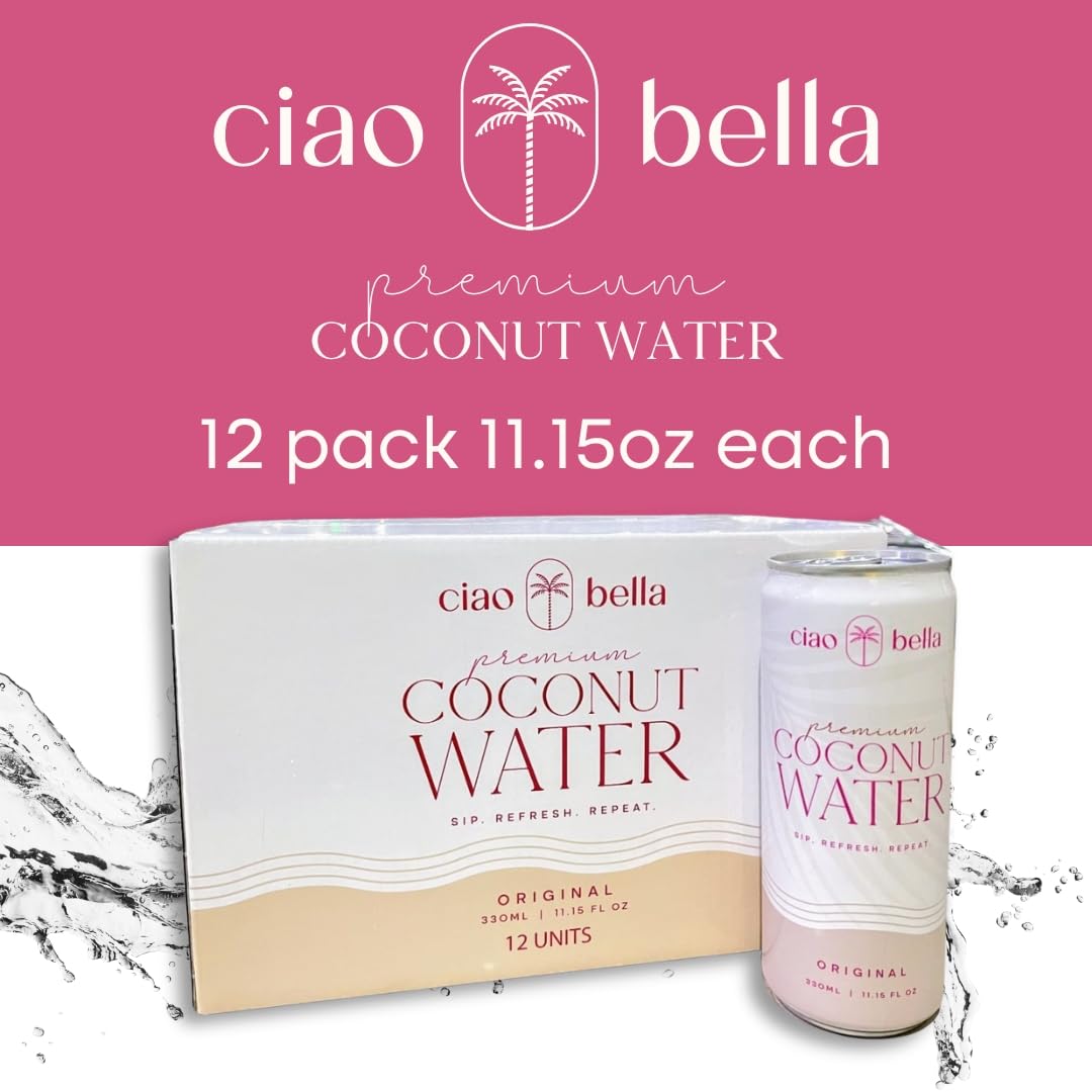 Glass of CIAO BELLA coconut water after a workout for refreshing hydration