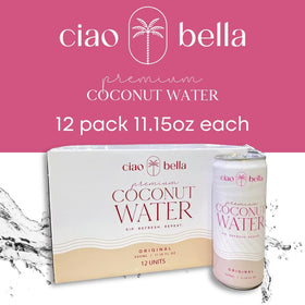 Glass of CIAO BELLA coconut water after a workout for refreshing hydration
