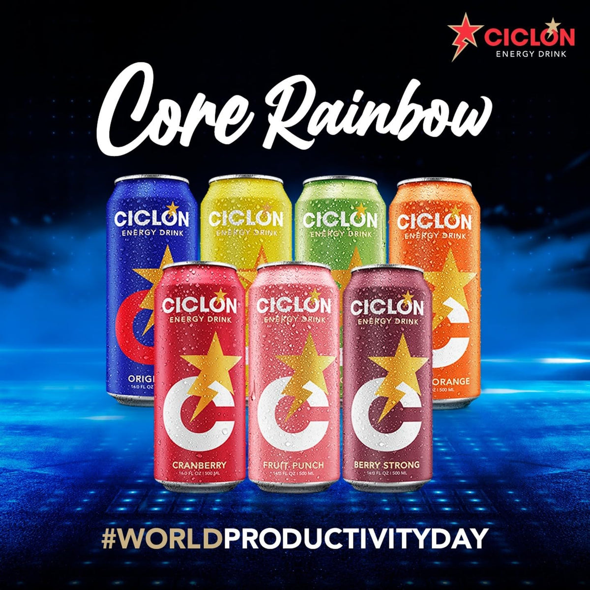 Ciclon Original Energy Drink gym-bag ready image reinforces portable energy for workouts.