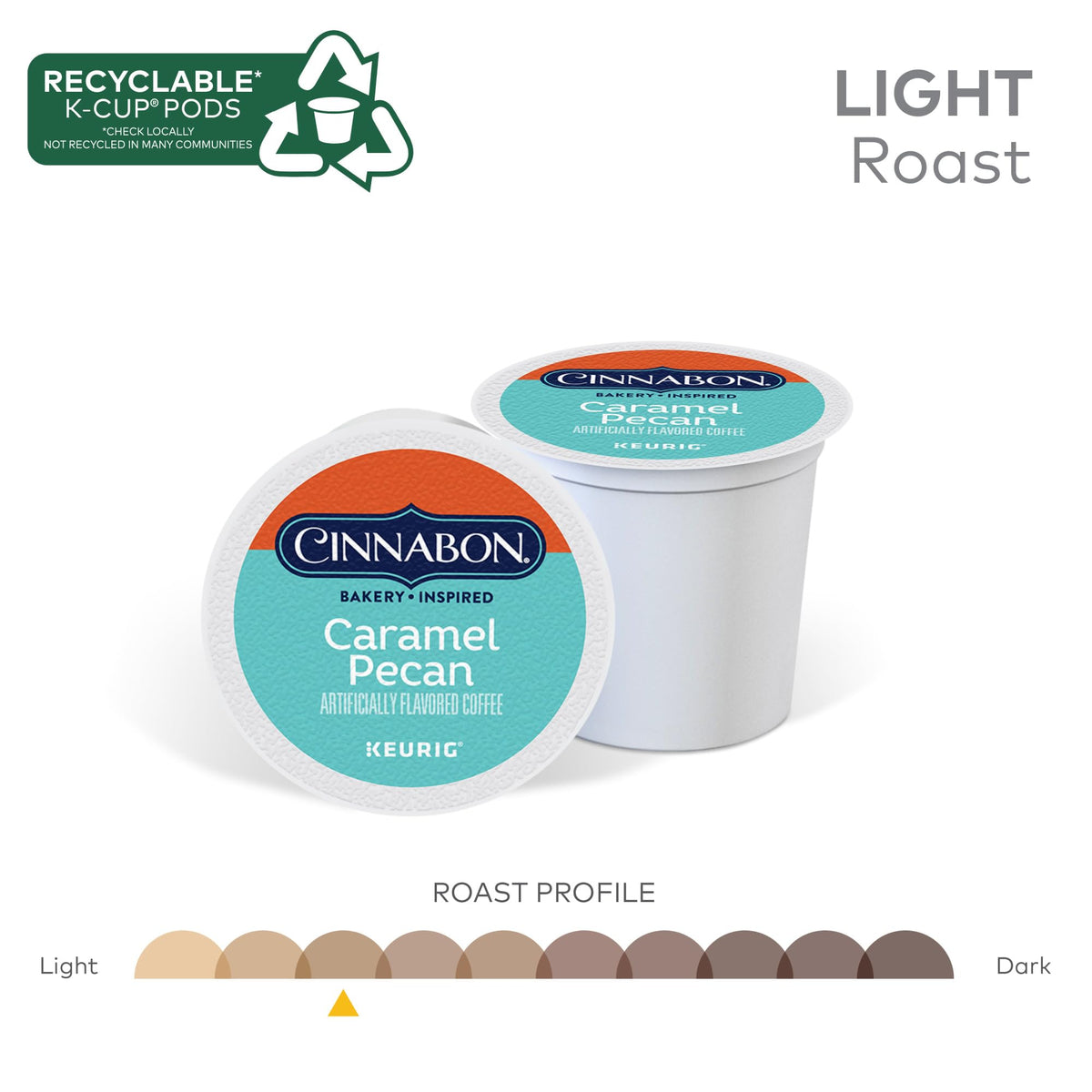 Recyclable K-Cup pods by CINNABON offer convenient eco-friendly moments.